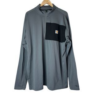 Carhartt Force Relaxed Fit Mock Neck Half Zip Shirt Fleece Lined 2XL Work